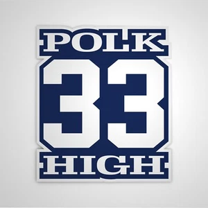 Pegatina Polk High 33 Al Bundy Una familia terriblemente agradable culto NUEVO - Imagen 1 de 10