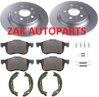 FOR VOLVO S60 S80 REAR 2 BRAKE DISCS & PADS HANDBRAKE SHOES & FITTING KIT SET