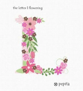 The Letter L Flowering Needlepoint Kit or Canvas - Picture 1 of 2