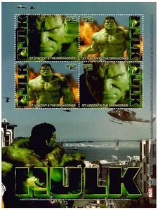 St. Vincent 2003 - Scott# 3146 - Hulk, Marvel, Film - Sheet of 4 Stamps - MNH - Picture 1 of 1