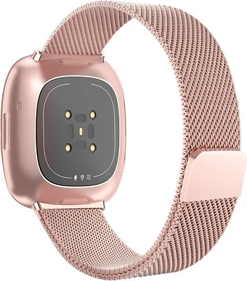 SURUNDO Für Fitbit Versa 4 3, Sense 1 2 Roségold Armband Ersatz Uhrenband