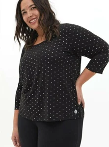 BNWT Torrid Active Size 3 Black & Silver Metallic Star Active Crop Tee $39.50 - Picture 1 of 8