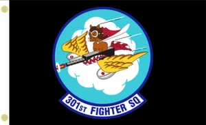 USAF 301st Fighter Training Sqn"Red Tail Angels" 3x5 ft Single-Sided Flag Banner - Picture 1 of 1