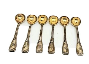 EIN SET AUS 6 TIFFANY SAINT DUNSTAN STERLINGSILBER SALZLÖFFELN 2 9/32 ZOLL - Bild 1 von 4