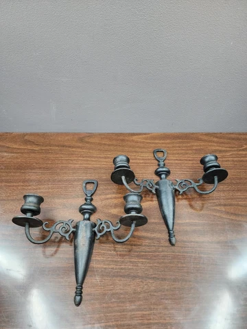 Pair Of Wilton Productions Wrought Iron Sconces Cover