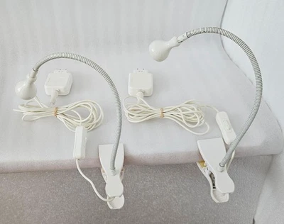 IKEA Jansjo White Goose Neck Flexible Articulating Led Clip On Lamp Light Pair - Image 1 of 4