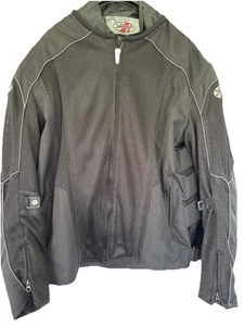 Joe Rocket Men's Military Spec Black Motorcycle Jacket w/Safety Vest 2XL size. - Picture 1 of 3