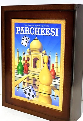 Parcheesi - Bookshelf Edition - MB Board Game - Wood Box - Complete - 2012 - Image 1 of 4
