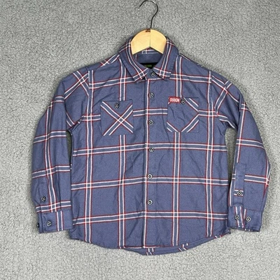 Camisa Dixxon Flannel Co Jóvenes Niños S DFC División Juvenil Franela Azul Abotonada Foto 1 de 4
