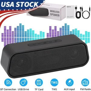 Portable Bluetooth LOUD Wireless Speaker Outdoor Stereo Bass TWS FM Rechargeable - Picture 1 of 9