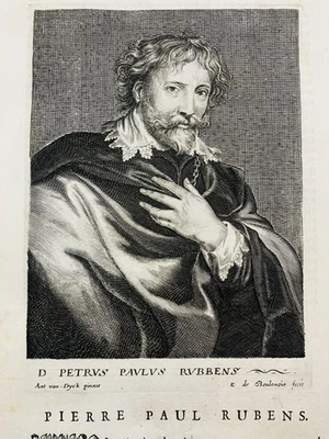 Rubens Pierre Paul Van Dyck 1682 Anvers Peintre Belgique Gravure Art Flamand - Photo 1/4