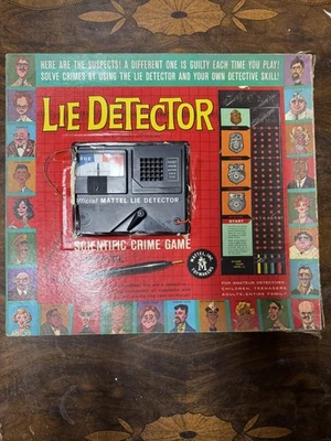  Vintage 1960 Mattel Lie Detector Game RARE Boardgame No Batteries Needed  - Image 1 of 4