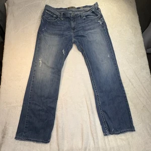 BKE Derek Jeans Men 40x34 Blue Buckle Straight Leg Grungy Baggy Casual Skater - Picture 1 of 14