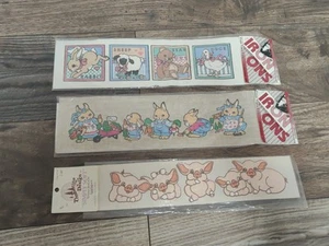 Vintage Iron On Applique Pig Rabbit Duck Bear Sheep - Picture 1 of 6