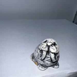 Vintage Handcarved Mt St Helens Volcanic Ash - Walrus Figurine Sculpture 2"H - Picture 1 of 9