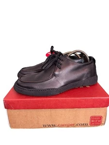 Zapatos de cuero industriales cámper para hombre BNWB UK9 EU43 Omega Negro - Imagen 1 de 7