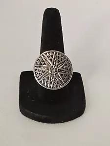 Indian Boho Sun Oxidized Classic Fashion Ring New Antic Look Silver Free Sizes - Picture 1 of 3