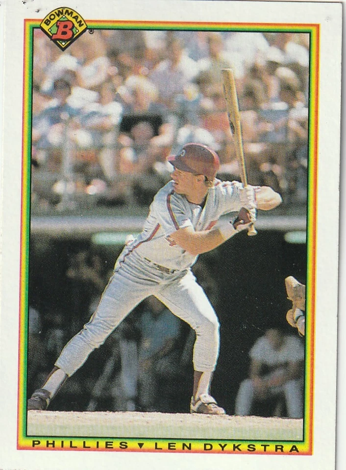 FREE SHIPPING-MINT-1990 Bowman Lenny Dykstra #152 PHILLIES PLUS BONUS CARDS - Image 1 of 1