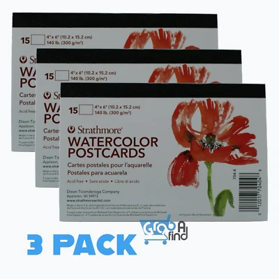 Strathmore Watercolor Postcard Pad, 4x6 inches, 3 Pack - Image 1 of 3