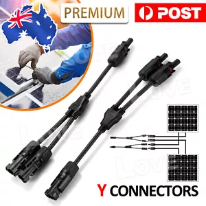 1 Pair Solar Y Connector Cable Plug Inline Solar PV Panel IP67 2 connection AU - Picture 1 of 9