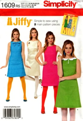 Simplicity Sewing Pattern 1609 Women's Dress 14-22 NEW Jiffy Retro Vintage - image 1 of 2