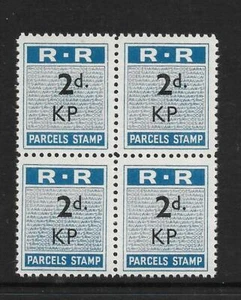 SELLOS DE PAQUETE FERROVIARIO RHODESIA, 1951, 2d CON KP, KAPIRI M'POSHI, sin montar o nunca montado bloque 4 - Imagen 1 de 1