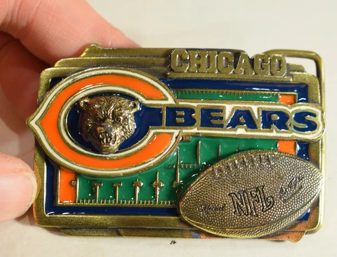 Vintage Chicago Bears 3D Enamel Belt Buckle Great American Products Cover