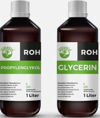 Ultrabio Bundle 1 Liter VG Glycerin Glyzerin 1 Liter PG Propylenglykol Rohstoff