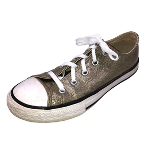 Zapatillas deportivas Converse Chuck Taylor All Star para niñas talla 2 doradas brillantes bajas zapatos - Imagen 1 de 10