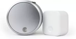 August Smart Lock Pro with Connect Wi-Fi Bridge - Silver - Picture 1 of 8