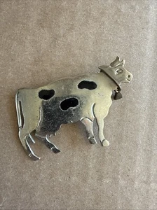 Broche prendedor vintage de vaca lechera manchada de los años 80 hecho en China - Imagen 1 de 2