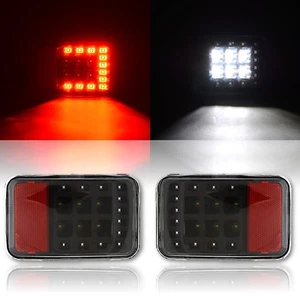 Rear Bumper LED Running & Reverse Light Lens Pair For 2007-2015 Jeep Wrangler - Bild 1 von 8