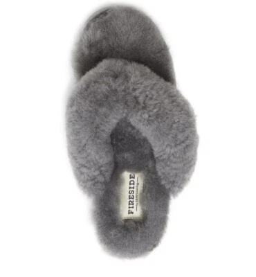 Chinelo Feminino Fireside By Dearfoams Auburn Tanga Shearling Genuína - Imagem 1 de 4
