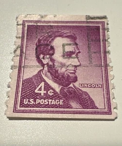 RARE US Abraham Lincoln 4 Cent Stamp 1901- purple USED. great condition - Picture 1 of 3