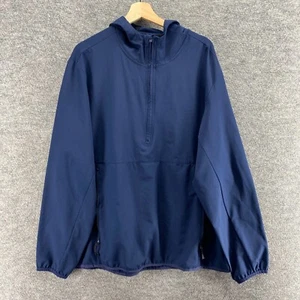 Swisstech Windbreaker Jacket Men XL Blue Zipper Long Sleeve Hooded Pockets - Picture 1 of 7