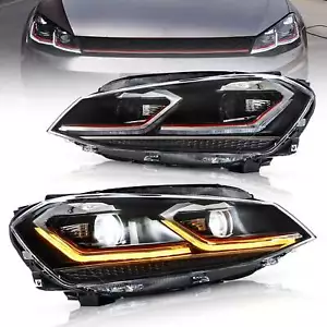 VLAND LED Projector Headlight For 2014-2017 VW-Volkswagen Golf 7 W/Sequential - Picture 1 of 12