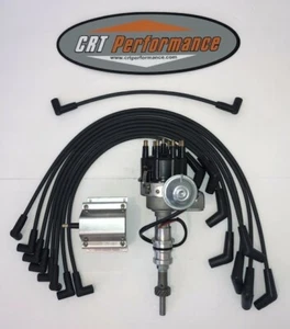 SMALL BLOCK FORD 289-302 SMALL CAP HEI DISTRIBUTOR BLACK + 60K COIL + USA WIRES - Picture 1 of 5
