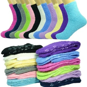 Wholesale Lot For Womens Soft Cozy Fuzzy Socks Non-Skid Solid Home Warm Slipper - Picture 1 of 7