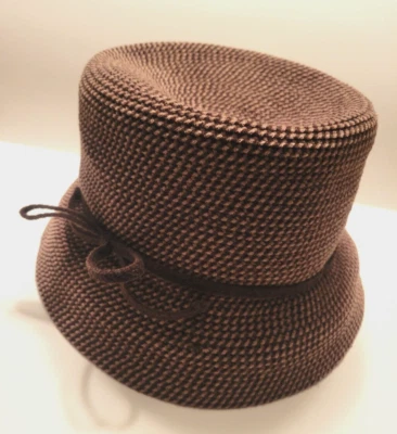 Liz Claiborne Marrón Chenilla Cloche Sombrero Cubo Con Lazo Talla Única Foto 1 de 4