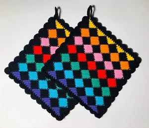 ❤️ Topflappen Regenbogen 🌈 gehäkelt ❤️ - Bild 1 von 1