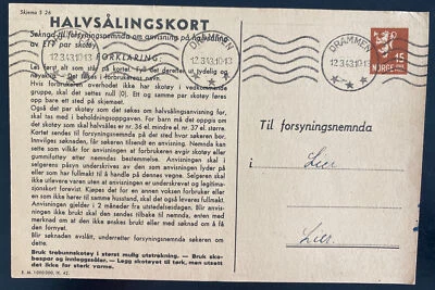1943 Drammen Noruega Papelería Postal Paquete Recibo Tarjeta Cubierta Lier 1 Foto 1 de 2