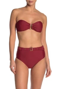 Top de bikini Nicole Miller para mujer 2 piezas con corbata halter en tomate talla grande L - Imagen 1 de 10