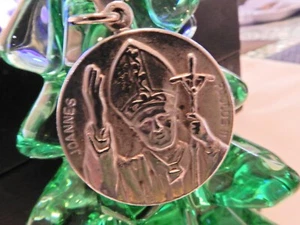 POPE JOHN II & Vatican City ROME  Silver Vintage Key chain ITALY ~ FREE Ship $$$ - Picture 1 of 11