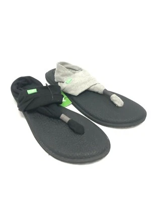 Sanuk Women's Yoga Sling 2 SWS10001 Flip Flop Sandal Yoga Mat Grey Black - Image 1 of 3