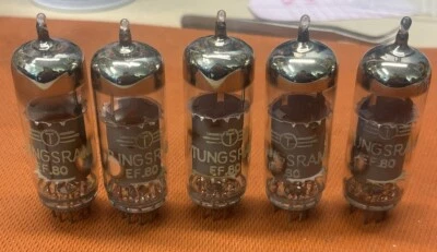Новый из старых запасов EF 80 трубка Tungsram трубка лот из 5 шт. Никогда не использовался. Как есть. - Изображение 1 из 2