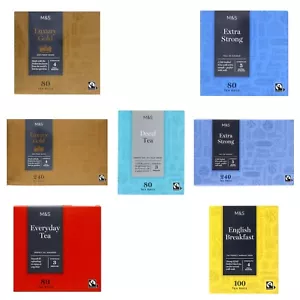 English Tea Selection- Breakfast / Black / Gold / Decaffinted Tea Bags M&S Tea - Picture 1 of 10