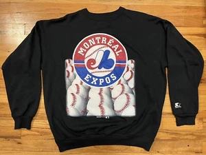 Vintage Montreal Expos Sweatshirt Starter Baseballs Canada 90s Toronto Blue Jays - Picture 1 of 8