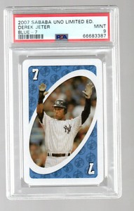 DEREK JETER YANKEES -2007 SABABA UNO CARD LIMITED ED. "BLUE 7" - PSA 9 (DE8)