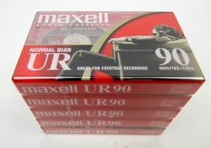 6C Maxell Audio Cassette UR90 Normal Bias 5 Pack SEALED! - Picture 1 of 2