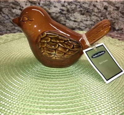 Smith & Hawken 2010 Estatua de Pájaro Cerámica Esmaltada NUEVO Foto 1 de 4